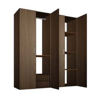 现代实木衣柜su模型