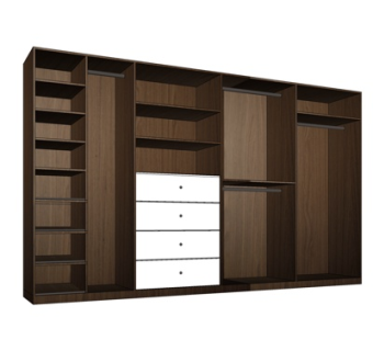 现代实木衣柜su模型