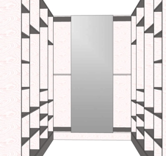 现代实木衣柜su模型