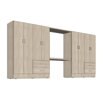 现代实木衣柜su模型