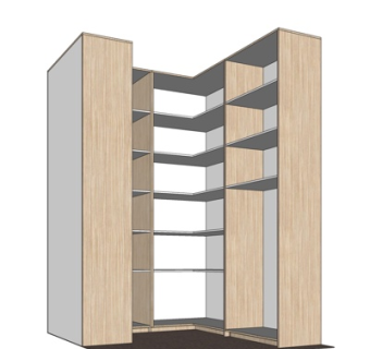 北欧实木衣柜su模型