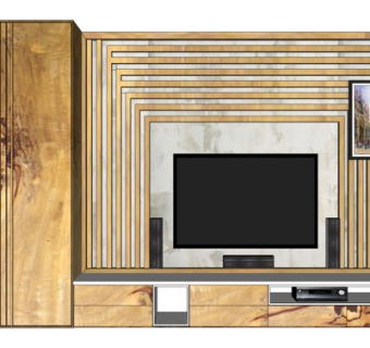 现代电视柜su模型