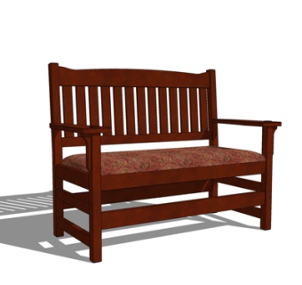 中式实木休闲椅su模型