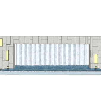 现代喷泉景观su模型