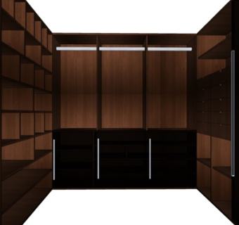 新中式衣柜su模型