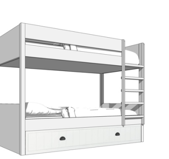 现代上下床su模型