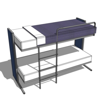 现代上下床su模型