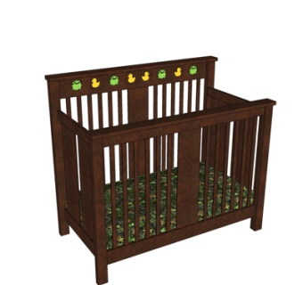 新中式儿童床su模型