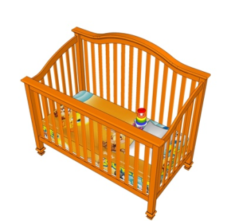 简欧儿童床su模型