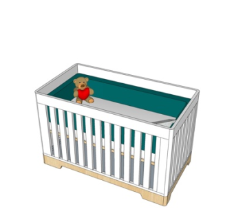 现代儿童床su模型