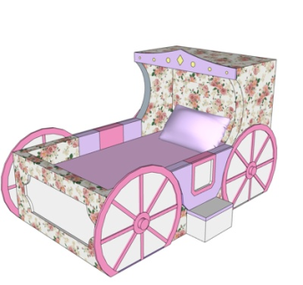 简欧儿童床su模型