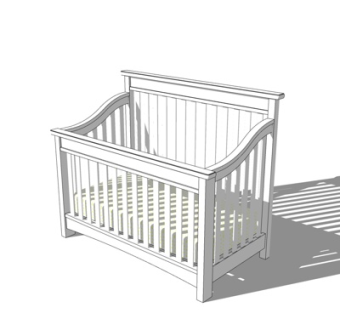 简欧儿童床su模型