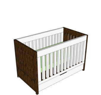 新中式儿童床su模型