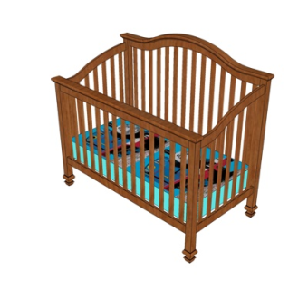 简欧儿童床su模型