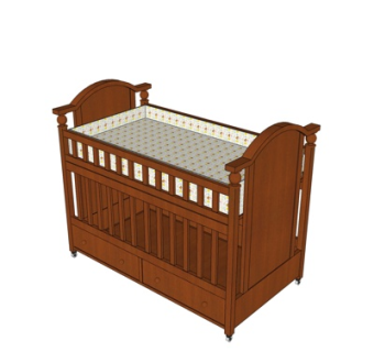 简欧儿童床su模型