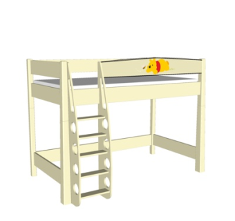 现代儿童床su模型