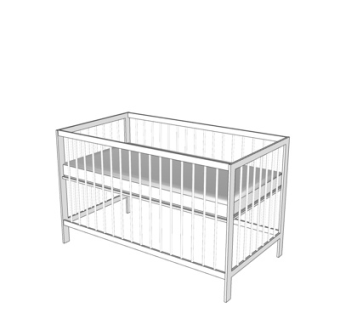 现代儿童床su模型