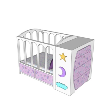 简欧儿童床su模型