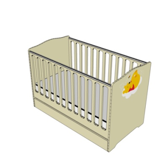 简欧儿童床su模型