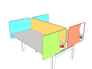 现代<em>儿童书桌</em>su模型