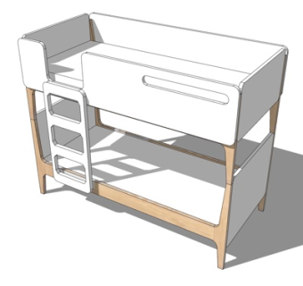 现代上下床su模型