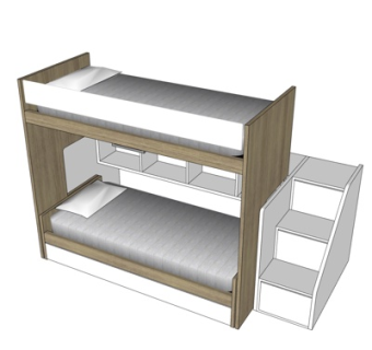 现代上下床su模型