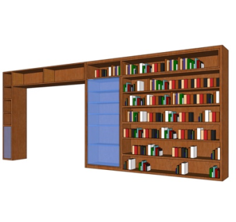 现代实木书柜su模型