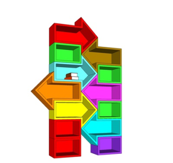 现代实木书柜su模型