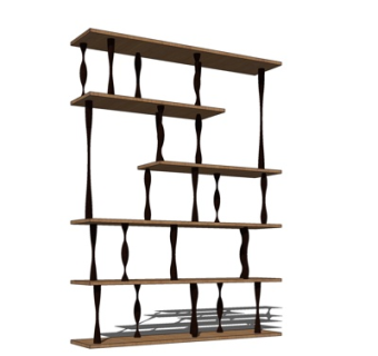 现代实木装饰柜su模型