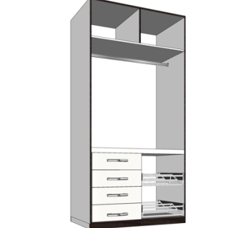 现代实木衣柜su模型