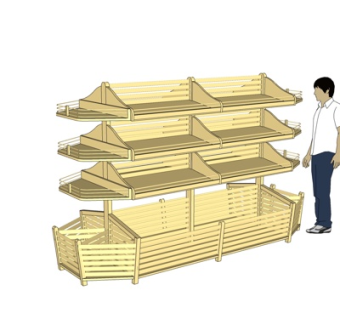 现代超市展示柜su模型