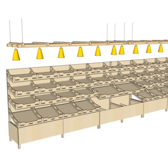 现代超市展示柜su模型