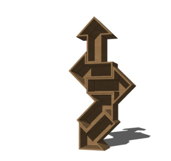 现代实木书柜su模型