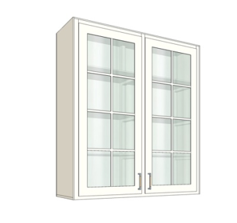 现代玻璃书柜su模型