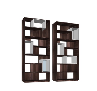 现代实木装饰柜su模型