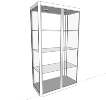 现代玻璃装饰柜su模型