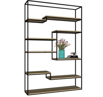 现代铁艺装饰架su模型