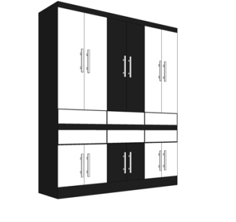 现代实木衣柜su模型