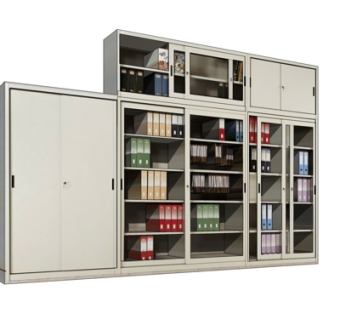 现代实木书柜su模型