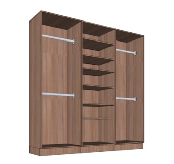 现代实木衣柜su模型