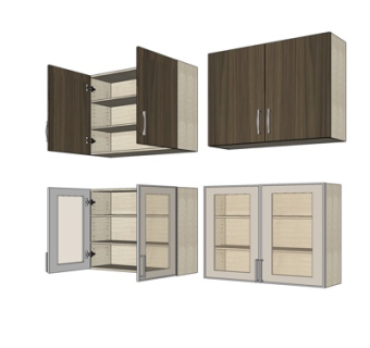 现代实木餐边柜su模型