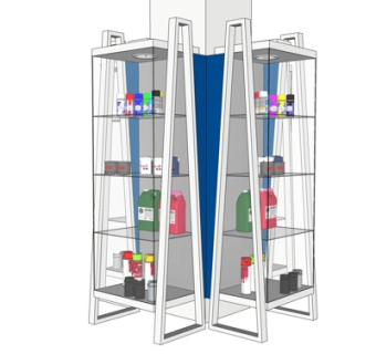 现代玻璃装饰柜su模型