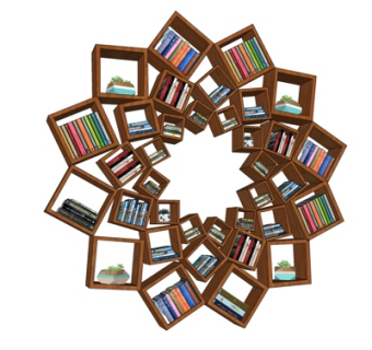 现代实木书柜su模型