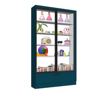 现代实木装饰柜su模型