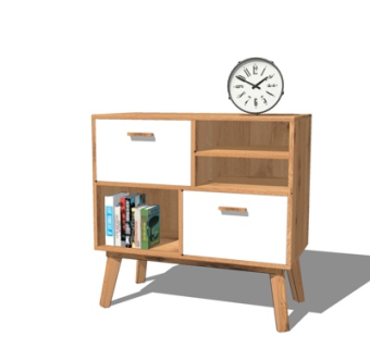 现代实木边柜su模型