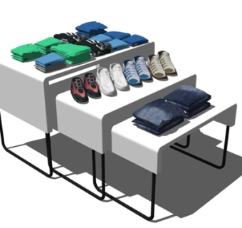 现代商城鞋架su模型