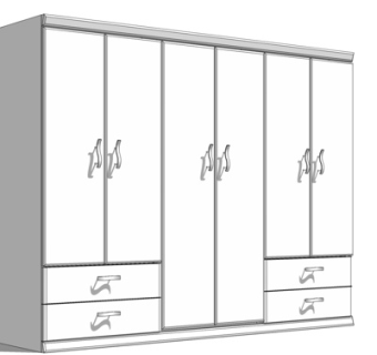 现代实木衣柜su模型