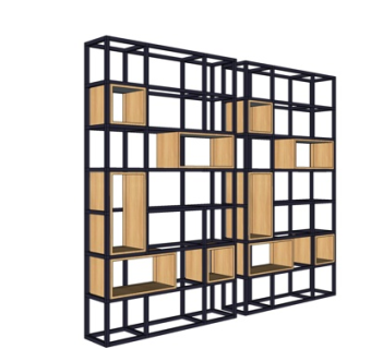 现代实木装饰柜su模型