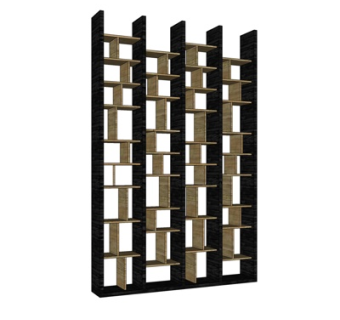 现代实木装饰柜su模型