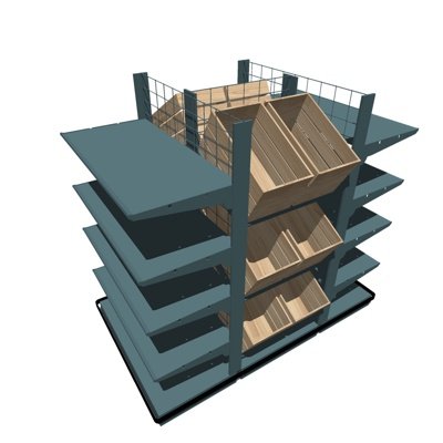 现代超市展示柜su模型